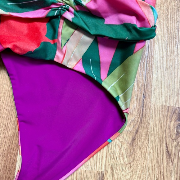 Mara Hoffman Goldie High Waisted Bikini Bottom XL NWT Pink Multi - Picture 4 of 5